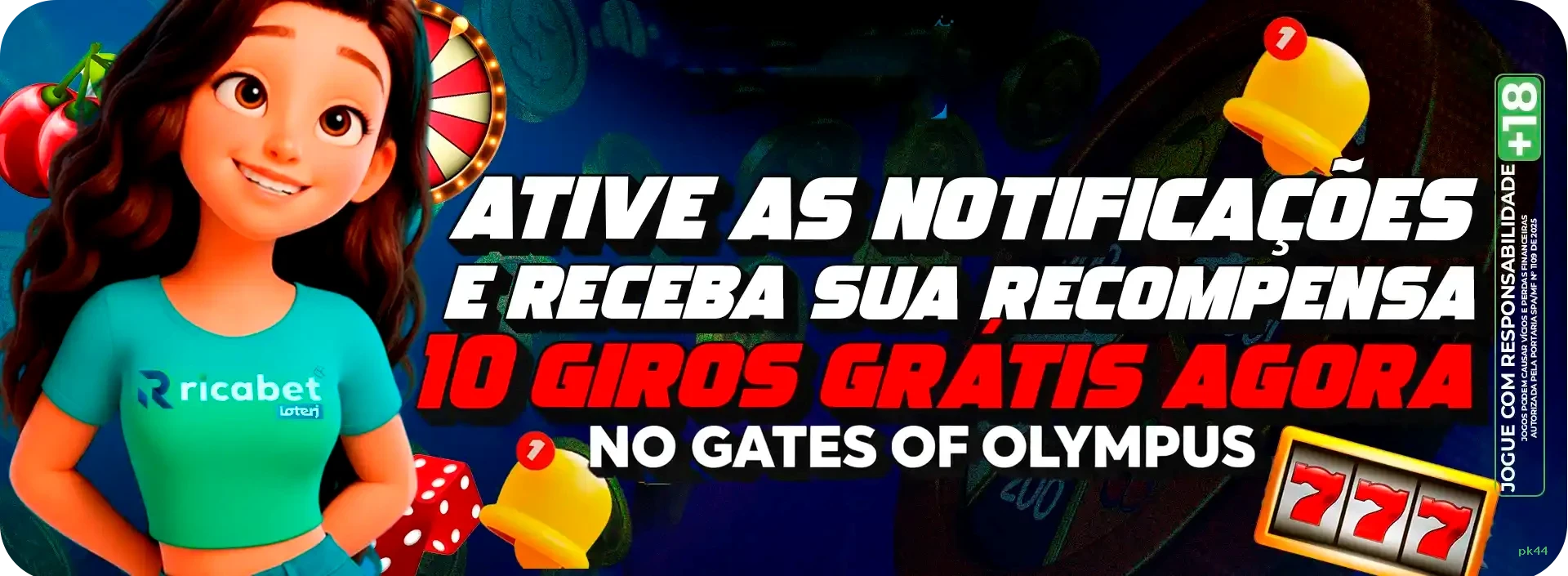 Imagem promocional da pk44 mostrando a plataforma e suas vantagens